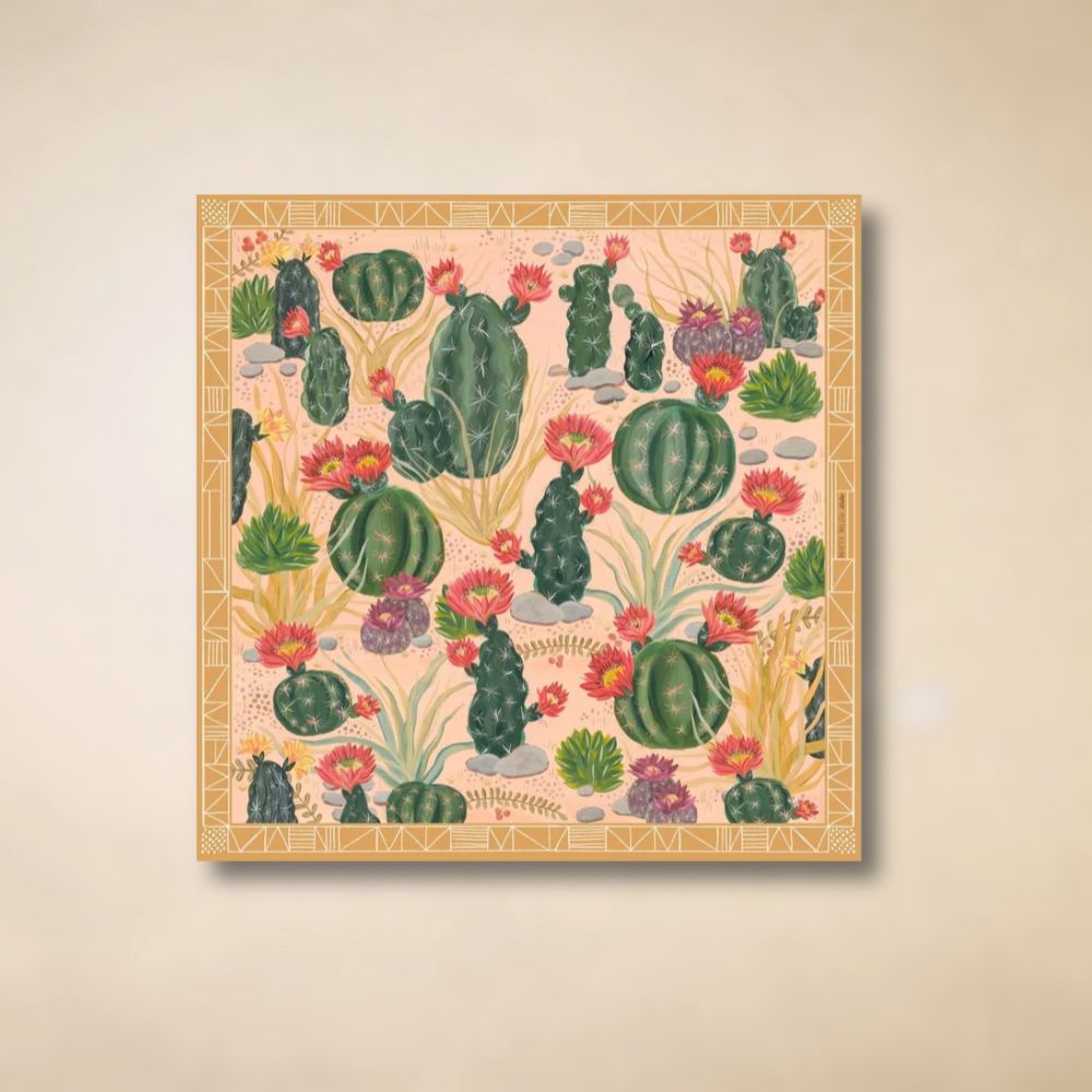 Cactus Garden Silk Scarf