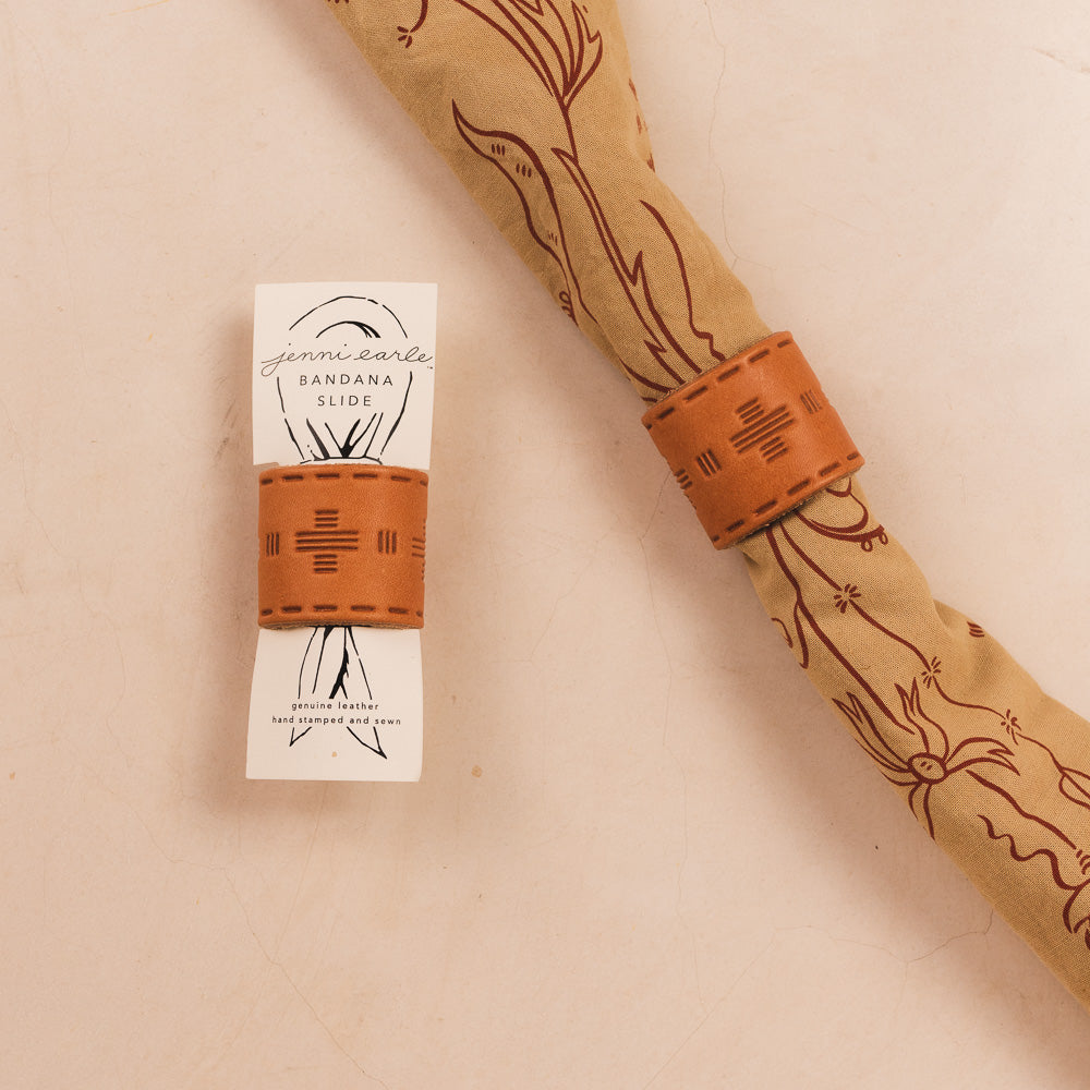 Tooled Leather Bandana Slide