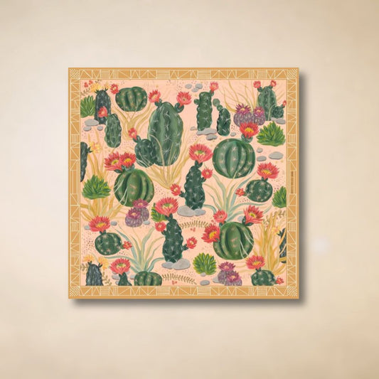 Cactus Garden Silk Scarf